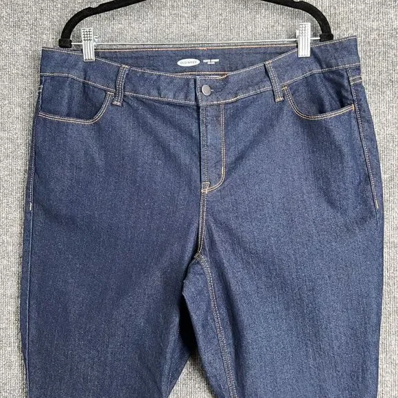 Old Navy Womens Super Skinny Jeans Plus Size 18 Dark Wash Mid Rise Stretch Denim - Picture 2 of 12